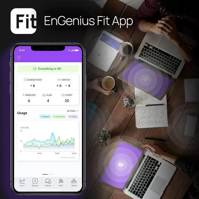 Alt view image 4 of 7 - EnGenius WiFi 6 AX3600 4x4 Multi-Gigabit Access Point with 2.5Gbps Port, OFDMA, MU-MIMO, PoE+, WPA3, 1GB RAM, License-Free Cloud or On-Premise Management Tools (Power Adapter Not Included)
