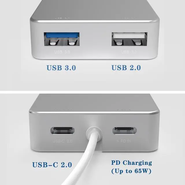 Alt view image 2 of 7 - iPad Stand with USB/USB C Hub,Tablet Stand Adjustable Eye-Level iPad Pro Desktop Holder with USB 3.0,USB 2.0,USB-C 2.0,USB-PD,Docking Station for iPad Pro,iPad Air,MacBook Pro Air,Up to 13.5''