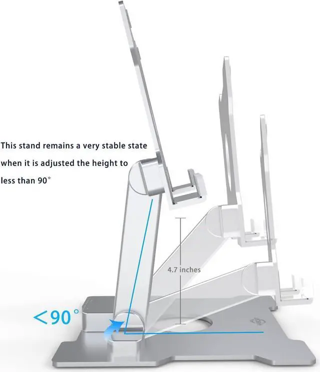 Alt view image 7 of 7 - iPad Stand with USB/USB C Hub,Tablet Stand Adjustable Eye-Level iPad Pro Desktop Holder with USB 3.0,USB 2.0,USB-C 2.0,USB-PD,Docking Station for iPad Pro,iPad Air,MacBook Pro Air,Up to 13.5''