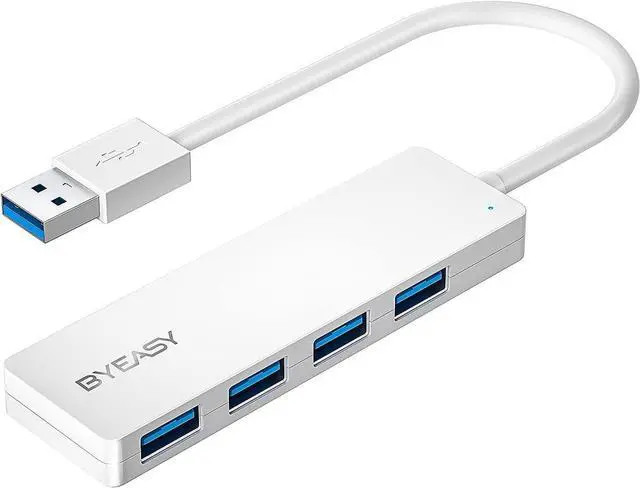 Main image of USB Hub,USB Splitter for Laptop,Multiport USB 3.0 Hub,Multi USB Port Expander,Fast Data Transfer 4 Port USB Hub Compatible with Windows PC, Mac, Printer, Mobile HDD - 0.8ft White