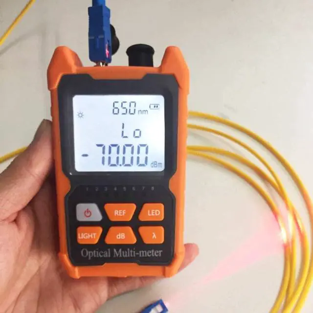 Alt view image 3 of 6 - Fiber Optic Cable Tester Portable Optical Fiber Power Meter FC/SC/ST Universal Interface Fiber Tester Built-in 2Mw Visual Fault Locator (OPM&VFL)