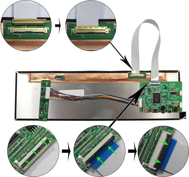 Alt view image 2 of 6 - 12.6" NV126B5M-N41 12.6inch 1920X515 LCD Screen Work with 2 HD-MI Mini LCD Controller VS-RTD2556HM-V1