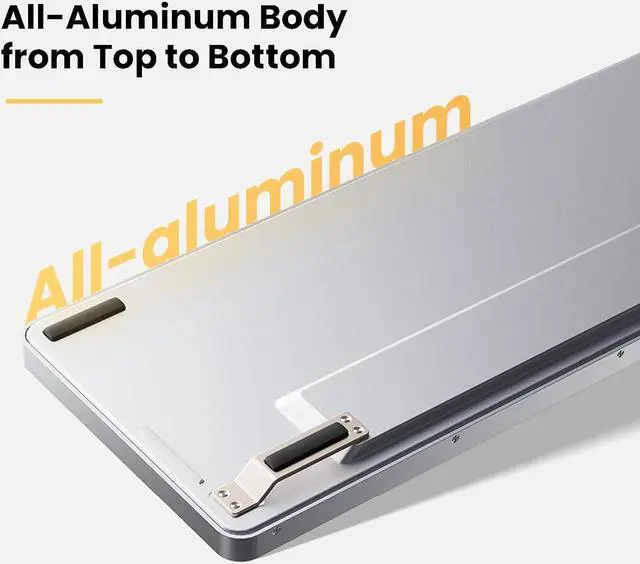 Alt view image 2 of 7 - Flow Low Profile Mechanical Keyboard, 75 Percent Rechargeable Wireless Keyboards with Bluetooth and Wired Connection for Windows, Mac OS/White Ghost Linear Switches