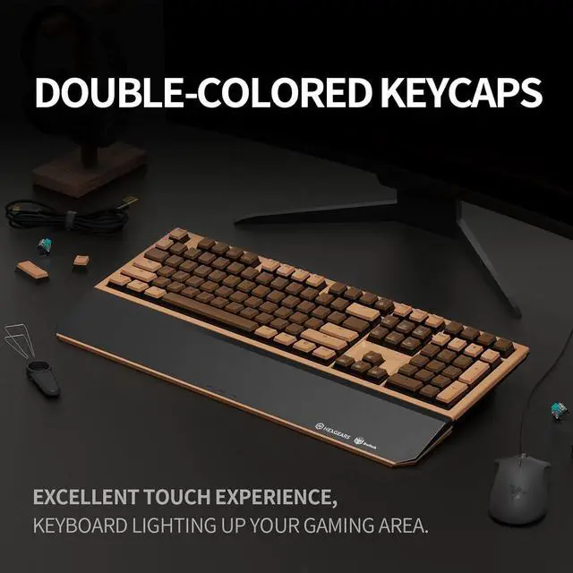 Alt view image 2 of 7 - Wireless Mechanical Keyboard with Kailh Box Gold Switch, Dark Knight Computer Keyboard for Gaming, Typing, Ergonomic 108-key Typewriter Keyboard with Wrist Rest