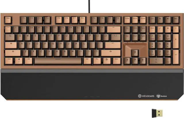 Main image of Wireless Mechanical Keyboard with Kailh Box Gold Switch, Dark Knight Computer Keyboard for Gaming, Typing, Ergonomic 108-key Typewriter Keyboard with Wrist Rest