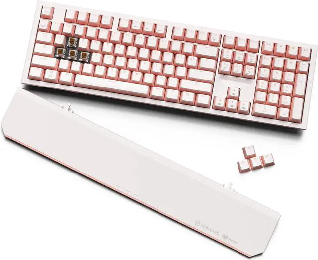 Main image of Wireless Mechanical Keyboard with Kailh Box Blue Switch, Dark Knight Computer Keyboard for Gaming, Typing, Ergonomic 108-key Typewriter Keyboard with Wrist Rest