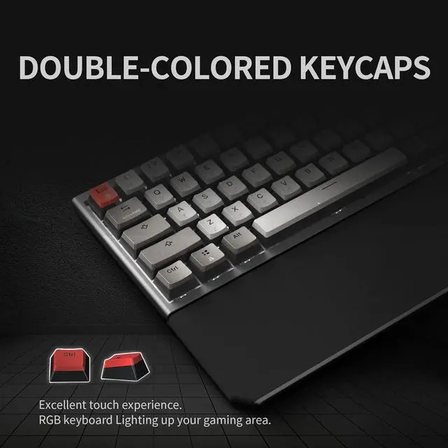 Alt view image 3 of 7 - Wireless Mechanical Gaming Keyboard, Triple Mode 2.4G /BT5.0/USB-C Gaming Keyboard, 65% Layout 68 Keys Hot Swappable Kailh Box Switch Keyboard for Laptop PC Mac Typewriter
