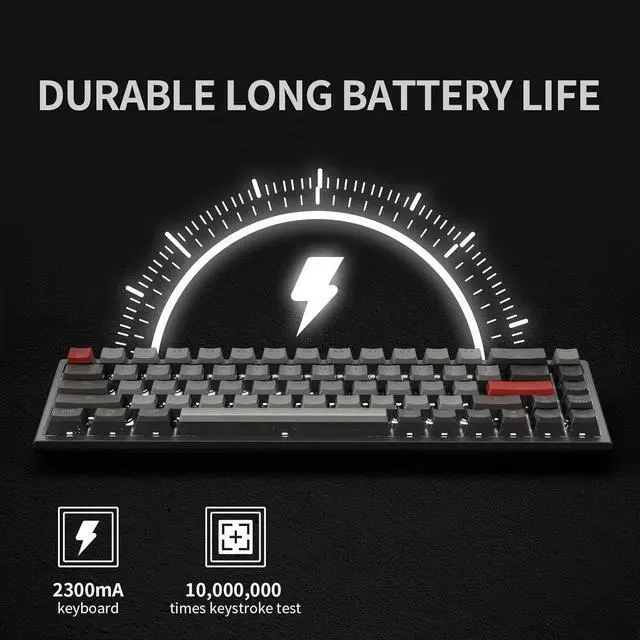 Alt view image 2 of 7 - Wireless Mechanical Gaming Keyboard, Triple Mode 2.4G /BT5.0/USB-C Gaming Keyboard, 65% Layout 68 Keys Hot Swappable Kailh Box Switch Keyboard for Laptop PC Mac Typewriter