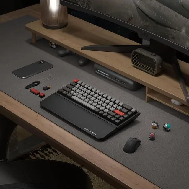 Alt view image 5 of 7 - Wireless Mechanical Gaming Keyboard, Triple Mode 2.4G /BT5.0/USB-C Gaming Keyboard, 65% Layout 68 Keys Hot Swappable Kailh Box Switch Keyboard for Laptop PC Mac Typewriter