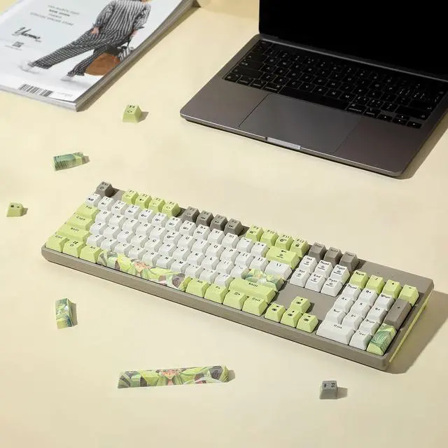 Alt view image 7 of 7 - Elf Themed Mechanical Gaming Keyboard, 104 Keys Full Size Wired Computer Keyboard, White Backlit Gaming Keyboard, Hot Swappable Kailh Rose Red Box Switches, PBT Keycaps