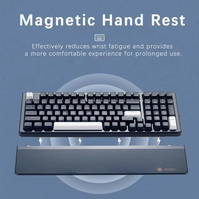 Alt view image 5 of 7 - Wireless Mechanical Keyboard, RGB Backlit Gaming Keyboard, 2.4G Wireless/Bluetooth/Type-C Wired, Hot Swappable Brown Switches, 99-Key Full Size Keyboard with Wrist Rest