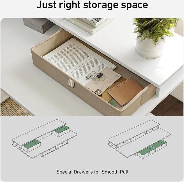 Alt view image 3 of 7 - Sturdy Height Adjustable Electric Standing Desk with Drawers, 63 x 24 Inch Stand Up Table with Large Storage Shelf, Sit Stand Desk, White Top