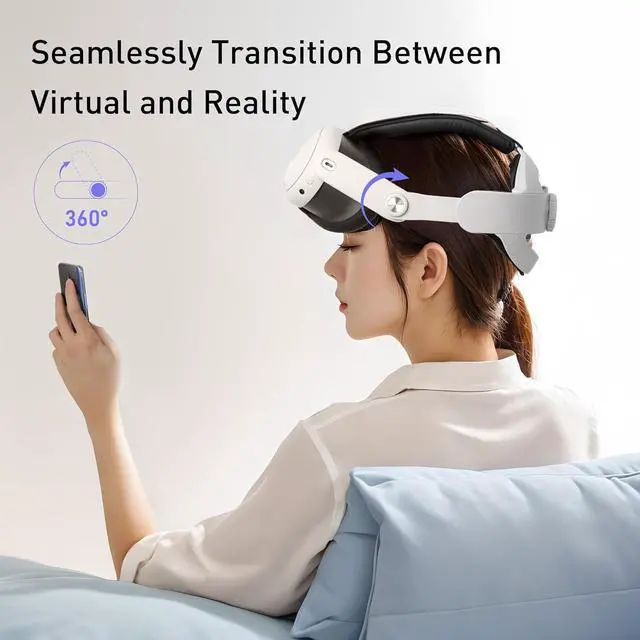 Alt view image 3 of 7 - 3 in 1 Accessoris Set for Quest 3, Comfort Head Strap with Adjustable Hinge, Silicone Face Pad Cover, Shell Protective Cover, VR Accessories Bundle Compatible with Quest 3