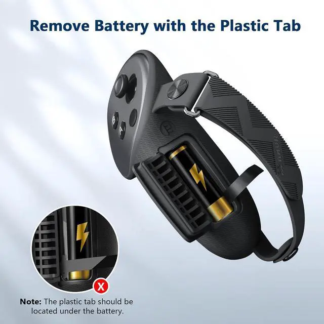 Alt view image 3 of 7 - Upgraded Controller Grips Cover Compatible with Meta/Oculus Quest 3 Accessories, with Battery Opening Cover and Knuckle Straps Protector(Not for Charging Dock)