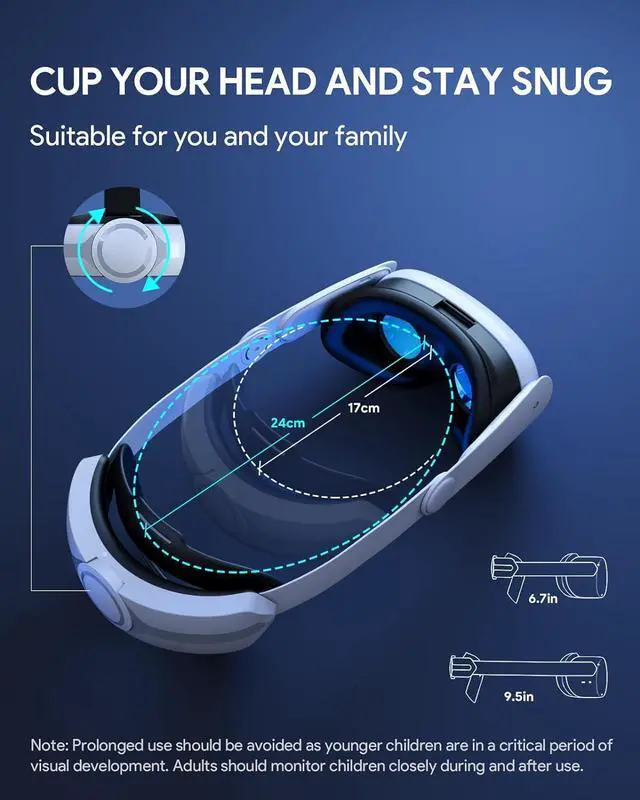 Alt view image 6 of 7 - Head Strap Compatible with Meta Quest 3, Built-in 8000 mAh Battery Pack, Fast&Safe Charging Accessories, Great Comfort with Counter Balance