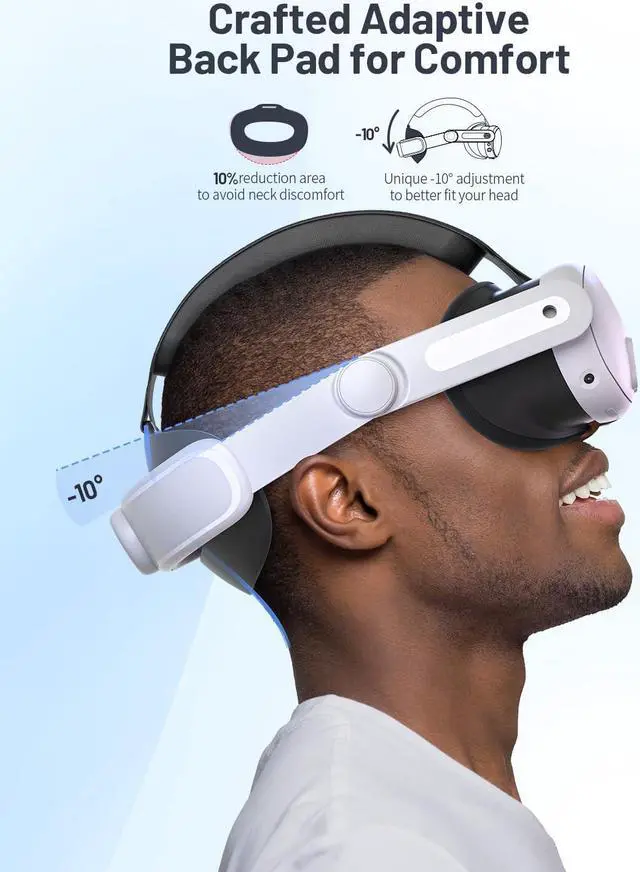 Alt view image 3 of 6 - Head Strap for Meta Quest 3, Comfort Elite Strap for Oculus Quest 3 Accessories, Adjustable Lightweight VR Headset Strap Replacement