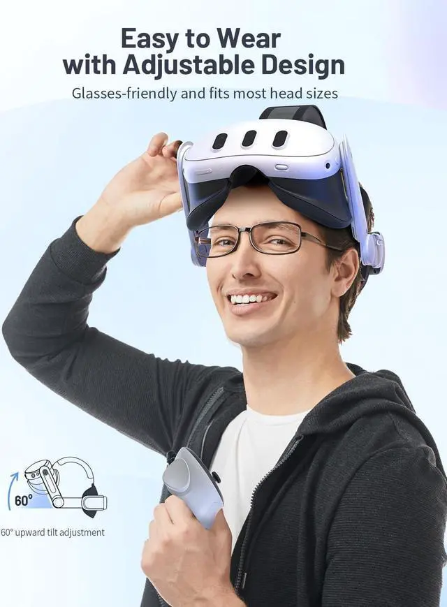 Alt view image 5 of 6 - Head Strap for Meta Quest 3, Comfort Elite Strap for Oculus Quest 3 Accessories, Adjustable Lightweight VR Headset Strap Replacement