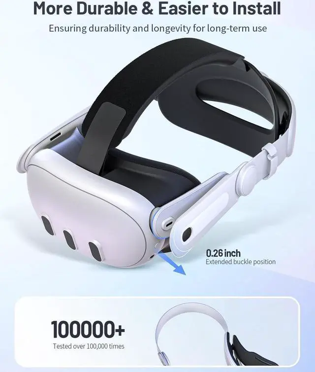 Alt view image 6 of 6 - Head Strap for Meta Quest 3, Comfort Elite Strap for Oculus Quest 3 Accessories, Adjustable Lightweight VR Headset Strap Replacement