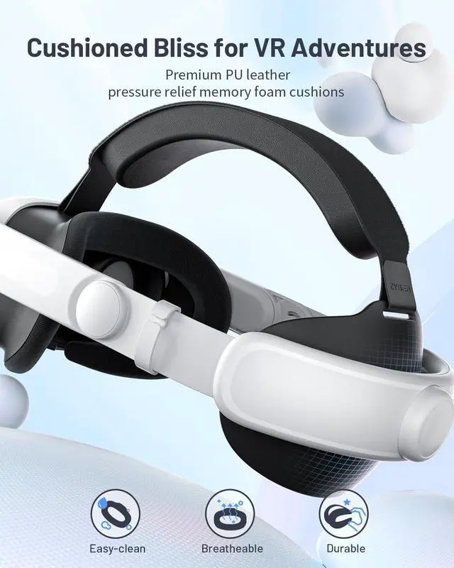 Alt view image 2 of 6 - Head Strap for Meta Quest 3, Comfort Elite Strap for Oculus Quest 3 Accessories, Adjustable Lightweight VR Headset Strap Replacement