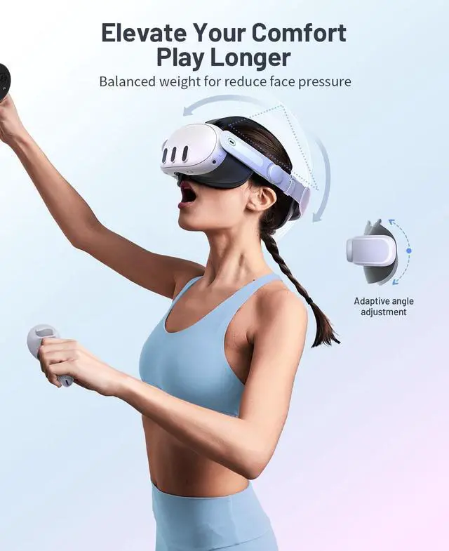 Alt view image 4 of 6 - Head Strap for Meta Quest 3, Comfort Elite Strap for Oculus Quest 3 Accessories, Adjustable Lightweight VR Headset Strap Replacement