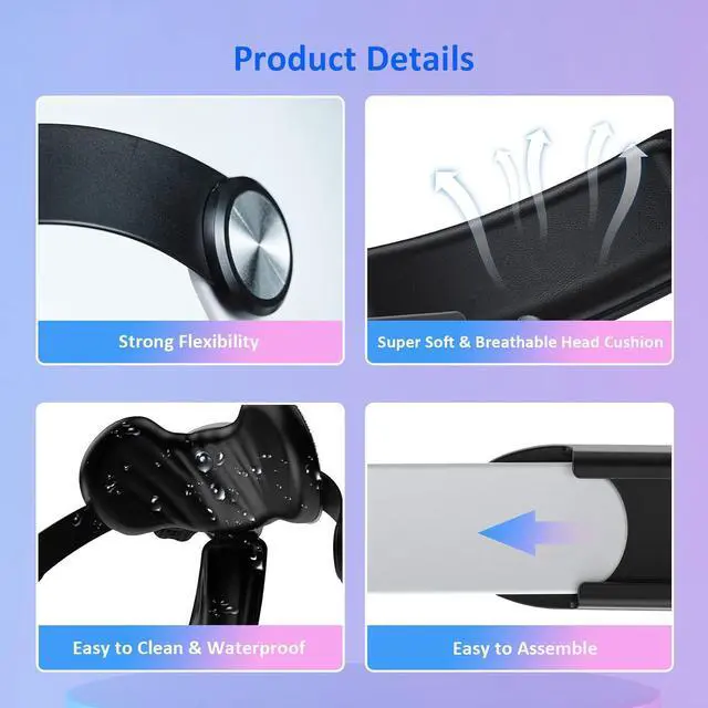 Alt view image 7 of 7 - NexiGo Head Strap with 5300mAh Battery for Oculus Quest 2, Carbon Fiber Dial, Replacement Elite Accessories, Enhanced Comfort Support, Reduces Face and Head Pressure