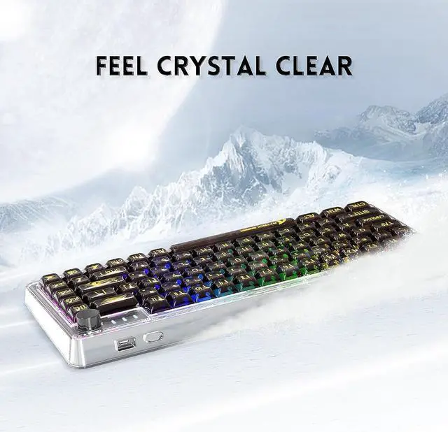 Alt view image 4 of 7 - Mechanical Keyboard, Transparent PC Keycaps, Custom RGB Gaming Keyboard, Gasket QMK/VIA Keyboard, Linear Switch, TKL Hot Swappable Wired Keyboard for PC Gamer