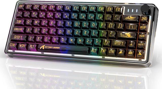 ATTACK SHARK Mechanical Keyboard, Transparent PC Keycaps, Custom RGB Gaming  Keyboard, Gasket QMK/VIA Keyboard, Linear Switch, Coiled Cable, CK75, X75