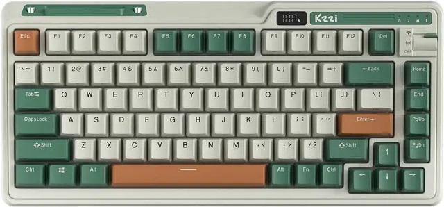 Main image of RGB 75% Wireless Gasket Mechanical Keyboard, Triple Mode Bluetooth 5.0/2.4G/USB-C 82 Keys Hot Swappable Gaming Keyboard w/Knob & Power Display, Custom Linear Switches, Time Machine