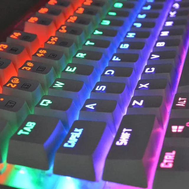 Alt view image 5 of 6 - Compact 87-Key Tenkeyless Backlit Mechanical Keyboard | Tactile Brown Switches | Multi-Color & Multi-Mode Lighting | N-Key Rollover | White