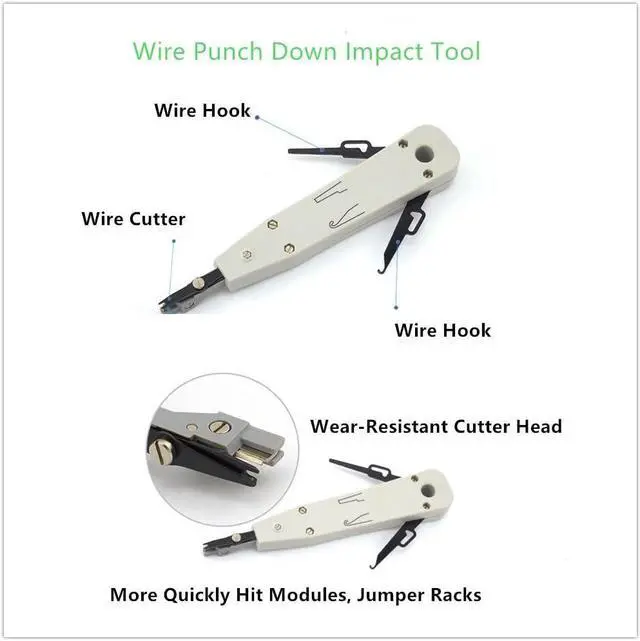 Alt view image 5 of 6 - Network Tool Kit for Cat5 Cat5e Cat6, 11 in 1 Portable Ethernet Cable Crimper Kit with a Ethernet Crimping Tool, 8p8c 6p6c Connectors rj45 rj11 Cat5 Cat6 Cable Tester, Punch Down Tool