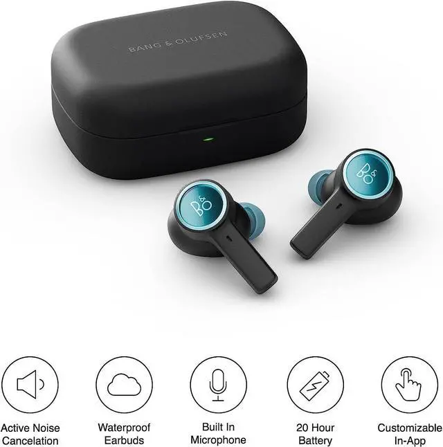 Alt view image 2 of 5 - Bang & Olufsen Beoplay EX - Wireless Bluetooth Earphones with Microphone and Active Noise Cancelling, Waterproof, 20 Hours of Playtime - Anthracite Oxygen