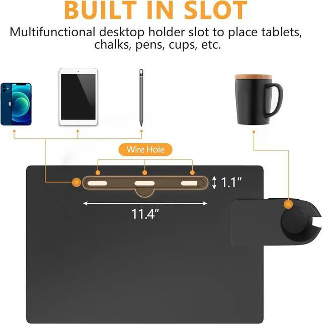 Alt view image 2 of 7 - Standing Desk Adjustable Height, Stand Up Desk with Cup Holder, Portable Laptop Desk, Mobile, Small Computer Desk, Bedside Table, Black Rolling Desk, Work Desk for Home Office