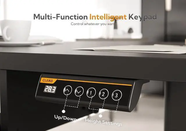 Alt view image 4 of 7 - 55" Standing Desk with Keyboard Tray, Standing Desk Adjustable Height, Raising Desks for Home Office and Computer Workstation, 55 Inches, Black