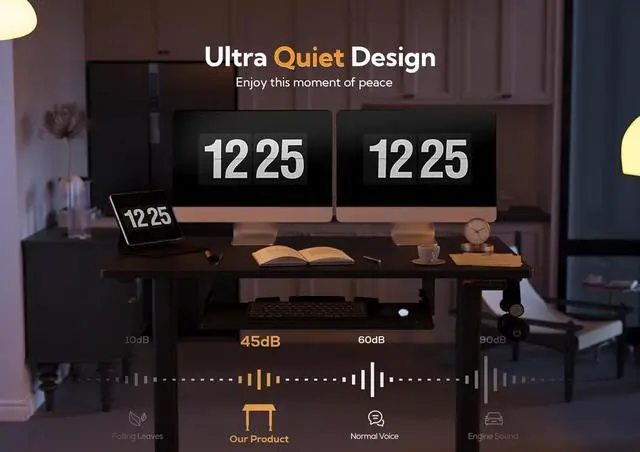 Alt view image 3 of 7 - 55" Standing Desk with Keyboard Tray, Standing Desk Adjustable Height, Raising Desks for Home Office and Computer Workstation, 55 Inches, Black