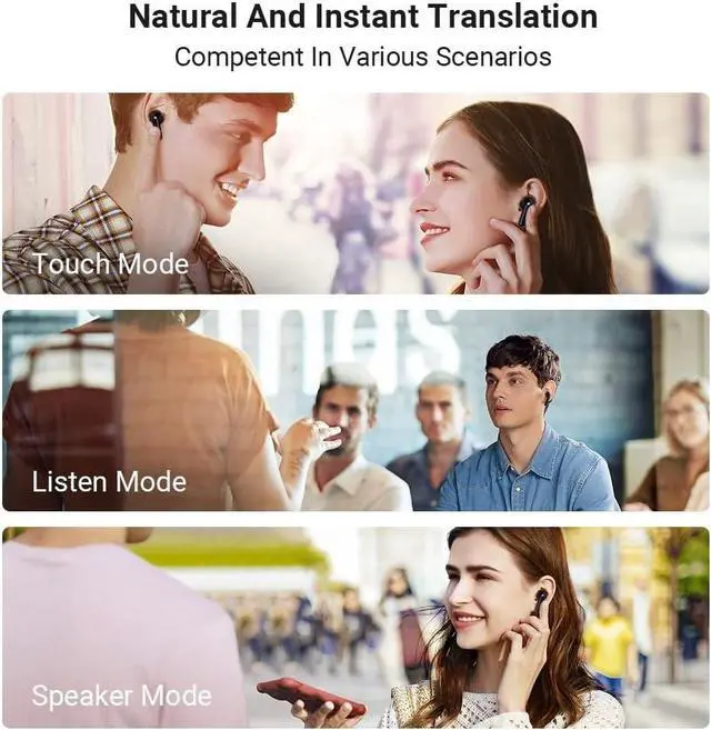 Alt view image 4 of 6 - Timekettle M3 Language Translator Earbuds, Two-Way Translator Device with APP for 40 Languages & 93 Accents Online, Offline Translator for Exploring Expat Life Freely, Compatible with iOS & Android