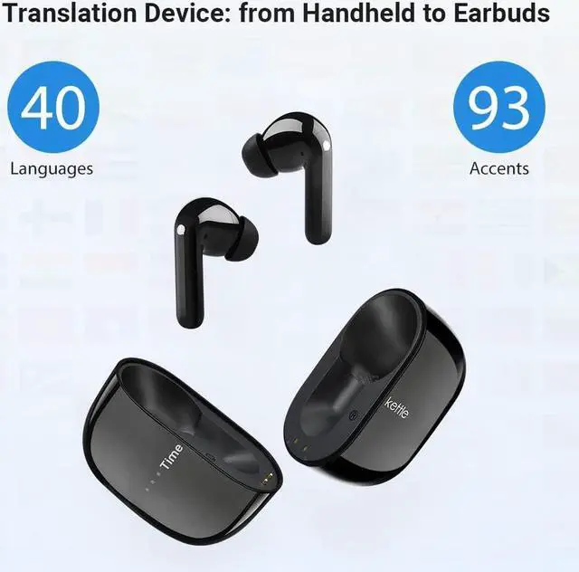 Alt view image 2 of 6 - Timekettle M3 Language Translator Earbuds, Two-Way Translator Device with APP for 40 Languages & 93 Accents Online, Offline Translator for Exploring Expat Life Freely, Compatible with iOS & Android