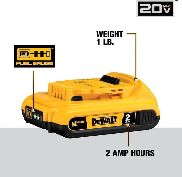 Alt view image 3 of 6 - DEWALT 20V MAX Battery, Lithium Ion, 2 Ah and 4 Ah, 4-Pack, Fuel Gauge LED Charge Indicators DCB324-4