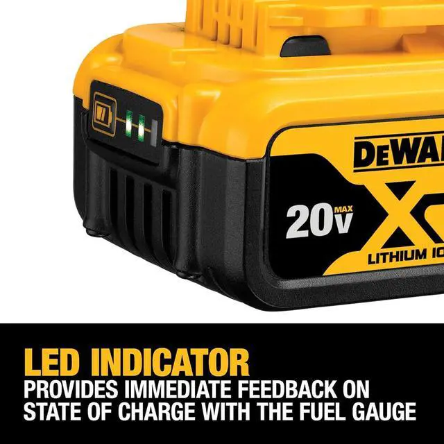 Alt view image 4 of 6 - DEWALT 20V MAX Battery, Lithium Ion, 2 Ah and 4 Ah, 4-Pack, Fuel Gauge LED Charge Indicators DCB324-4
