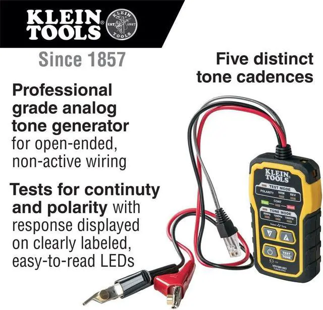 Alt view image 3 of 6 - Klein Tools Cable Tracer with Probe Tone Pro Kit for Telephone, Internet, Video, Data and Communications Cables, Beige