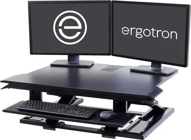 Main image of Ergotron  WorkFit-TX Standing Desk Converter, Dual Monitor Sit Stand Ergonomic Desk Riser for Tabletops  32 Inch Width, Black