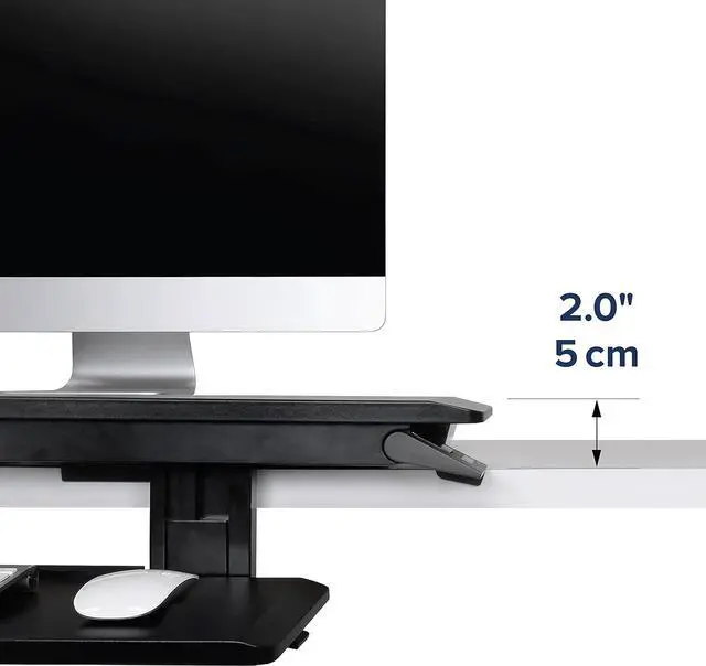 Alt view image 4 of 6 - Ergotron  WorkFit-TX Standing Desk Converter, Dual Monitor Sit Stand Ergonomic Desk Riser for Tabletops  32 Inch Width, Black