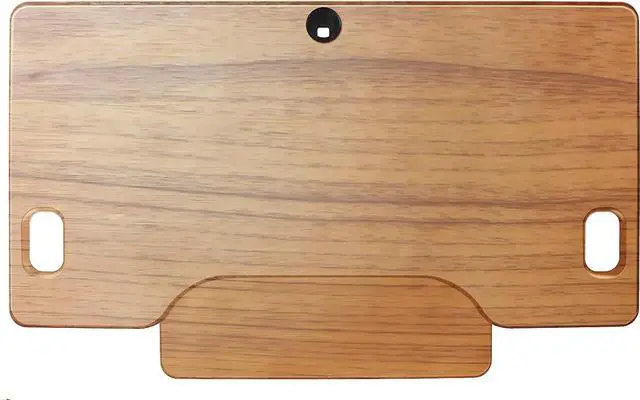 Alt view image 5 of 5 - 46" Standing Desk Converter Large - Height Adjustable Sit Standup Triple Monitor Riser - Gas Spring Computer Workstation, Retractable Keyboard Tray - Teak Wood Grain