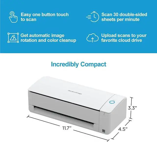 Alt view image 2 of 6 - ScanSnap iX1300 Compact Wireless or USB Double-Sided Color Document, Photo & Receipt Scanner with Auto Document Feeder and Manual Feeder for Mac or PC, White