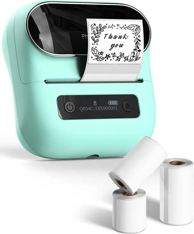 Main image of Label Maker 3.14 Inch Bluetooth Portable Thermal Label Printer for Barcode, Address, Labeling, Mailing, File Folder Label, Easy to Use, Support Phone&PC, With 3 Coiled Label Green