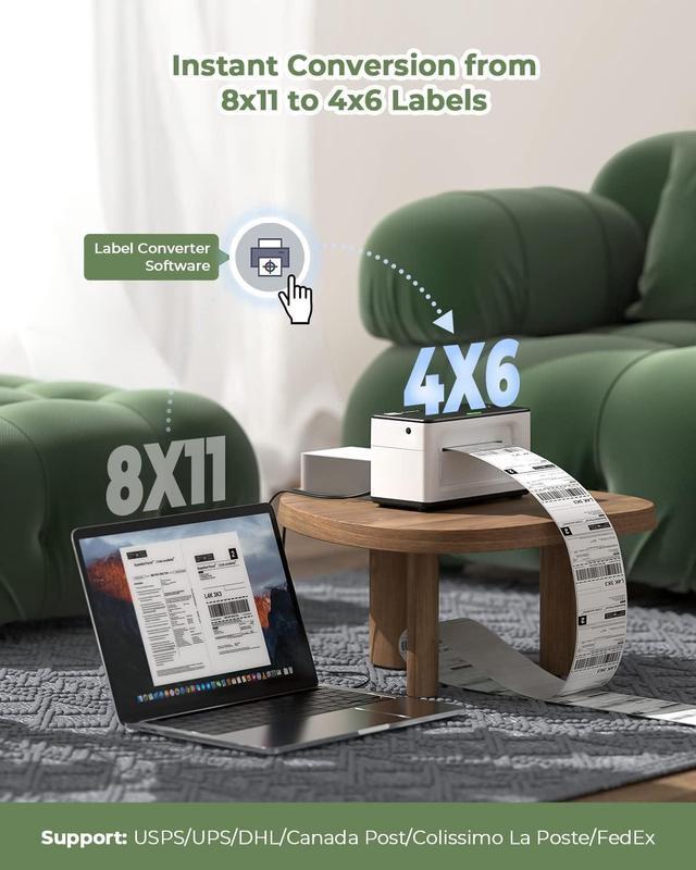 Alt view image 6 of 6 - Shipping Label Printer P941, 4x6 Label Printer for Shipping Packages, USB Thermal Printer for Shipping Labels Home Small Businesses, Compatible with macOS, ChromeOS, Windows