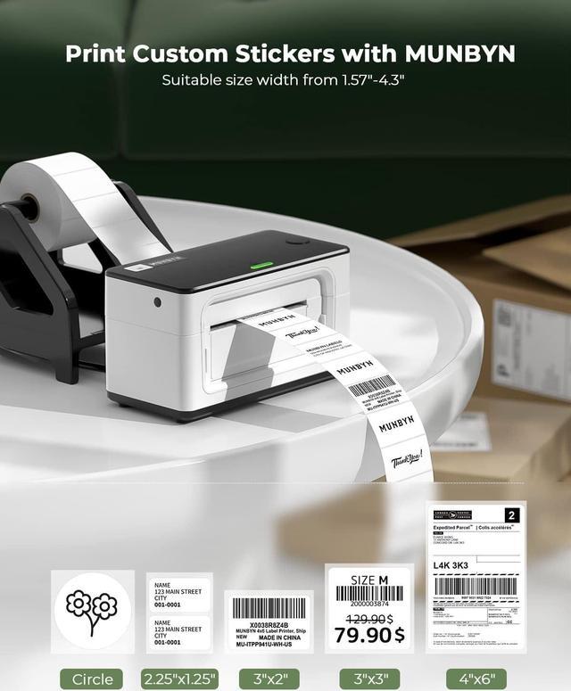 Alt view image 4 of 6 - Shipping Label Printer P941, 4x6 Label Printer for Shipping Packages, USB Thermal Printer for Shipping Labels Home Small Businesses, Compatible with macOS, ChromeOS, Windows
