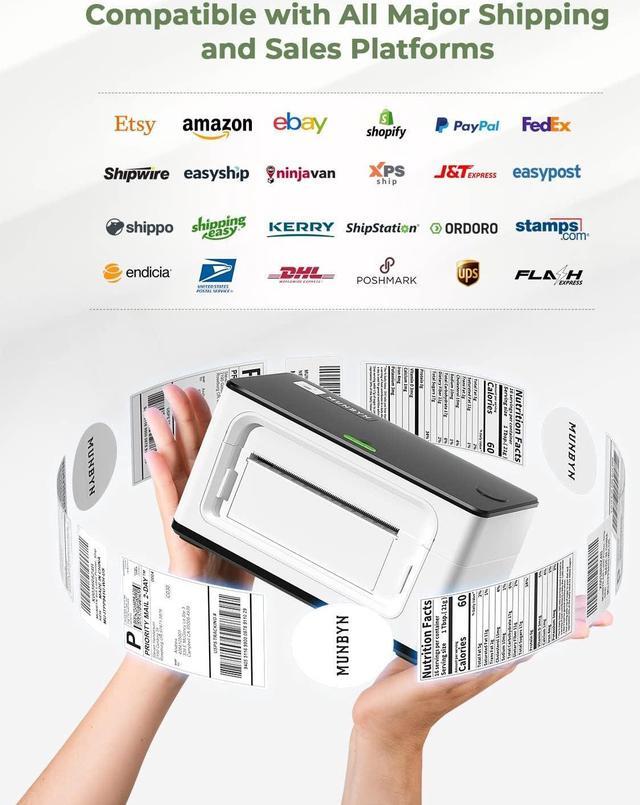 Alt view image 3 of 6 - Shipping Label Printer P941, 4x6 Label Printer for Shipping Packages, USB Thermal Printer for Shipping Labels Home Small Businesses, Compatible with macOS, ChromeOS, Windows