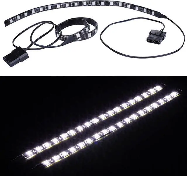 Alt view image 3 of 6 - Computer Light LED Strip with Magnetic Design for PC Case Lighting Kit,Mid Tower and Full Tower use  - 4Pack White