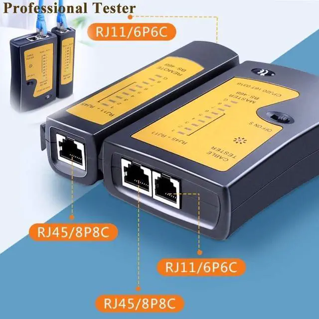Alt view image 6 of 6 - Network Crimp Tool Kit for RJ45/RJ11/RJ12/CAT5/CAT6/Cat5e/8P, Professional Crimper Connector Stripper Cutter, Computer Maintenance Lan Cable Pliers Tester Soldering Iron Set