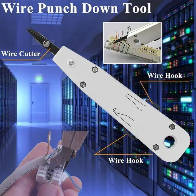 Alt view image 6 of 6 - CAT5 Crimper Tool Kit for RJ45 Crimping Tool Set CAT6, Professional Network Crimper Wire Connector Stripper Cutter, Computer Maintenance Ethernet Lan Cable Pliers Tester Repair